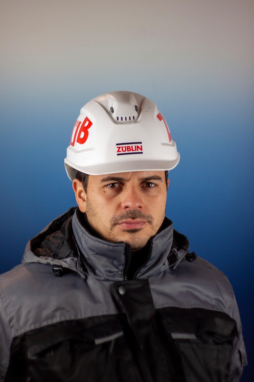 man, construction worker, helmet, construction site, handyman, worker, portrait